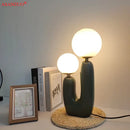 Nordic pink & green glass ball table lamp for bedroom decor