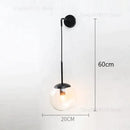 Retro modern glass smoked globe wall lamps for bedroom lighting