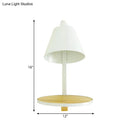 Modern gray tapered shade wall sconce with wooden shelf bedroom light