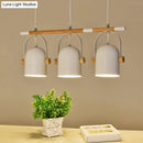 Nordic style triple white pendant light kitchen adjustable dome shade