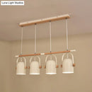 Nordic style triple white pendant light kitchen adjustable dome shade