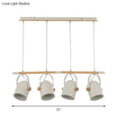 Nordic style triple white pendant light kitchen adjustable dome shade