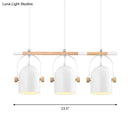 Nordic style triple white pendant light kitchen adjustable dome shade