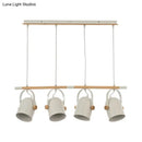 Nordic style triple white pendant light kitchen adjustable dome shade