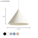 Nordic stylish white conical pendant light dining room hanging lamp