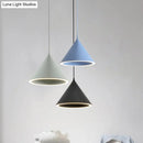 Nordic stylish white conical pendant light dining room hanging lamp