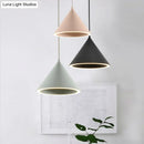 Nordic stylish white conical pendant light dining room hanging lamp