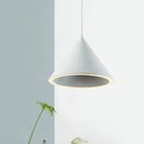 Nordic stylish white conical pendant light dining room hanging lamp