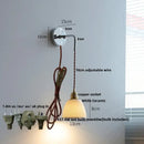Nordic sunset glass ceramic led wall light bedroom with pull chain