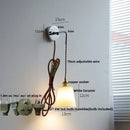 Nordic sunset glass ceramic led wall light bedroom with pull chain