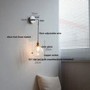 Nordic sunset glass ceramic led wall light bedroom with pull chain