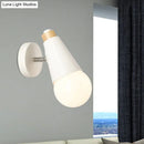 DecorBites™ Rotatable Nordic Sweet Cone Wall Light - Child Bedroom Wall Sconce with Metal/Wood Backplate