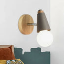 DecorBites™ Rotatable Nordic Sweet Cone Wall Light - Child Bedroom Wall Sconce with Metal/Wood Backplate