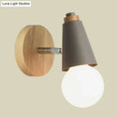 DecorBites™ Rotatable Nordic Sweet Cone Wall Light - Child Bedroom Wall Sconce with Metal/Wood Backplate