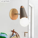 DecorBites™ Rotatable Nordic Sweet Cone Wall Light - Child Bedroom Wall Sconce with Metal/Wood Backplate