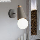 DecorBites™ Rotatable Nordic Sweet Cone Wall Light - Child Bedroom Wall Sconce with Metal/Wood Backplate