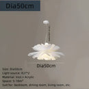 Nordic white acrylic flower pendant chandelier for bedroom decor