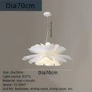 Nordic white acrylic flower pendant chandelier for bedroom decor