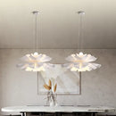 Nordic white acrylic flower pendant chandelier for bedroom decor