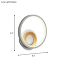 DecorBites™ Nordic White and Wood Double Ring LED Wall Lamp - Warm/White Light for Home