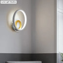 DecorBites™ Nordic White and Wood Double Ring LED Wall Lamp - Warm/White Light for Home