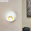 DecorBites™ Nordic White and Wood Double Ring LED Wall Lamp - Warm/White Light for Home