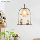 Nordic white arched frame flower glass pendant light – bedroom decor