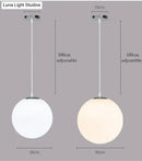 Nordic white glass ball pendant lights set of 4 dining room