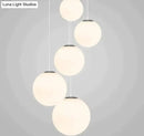 Nordic white glass ball pendant lights set of 4 dining room