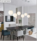 Nordic white glass ball pendant lights set of 4 dining room