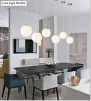Nordic white glass ball pendant lights set of 4 dining room