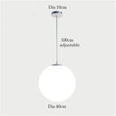 Nordic white glass ball pendant lights set of 4 dining room