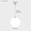 Nordic white glass ball pendant lights set of 4 dining room