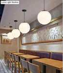 Nordic white glass ball pendant lights set of 4 dining room