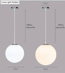 Nordic white glass ball pendant lights set of 4 dining room