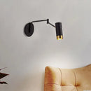 Nordic white & gold adjustable led swing arm wall light bedroom sconce