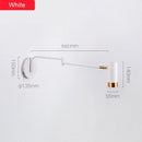 Nordic white & gold adjustable led swing arm wall light bedroom sconce
