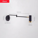 Nordic white & gold adjustable led swing arm wall light bedroom sconce