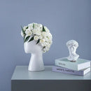 Nordic white human head ceramic vase living room flower decor