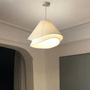 Nordic white pleated cream fabric led pendant chandelier bedroom light