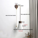 Nordic white ribbed ceramic wood wall sconce – bedroom pull chain light