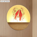 Nordic wood bird acrylic wall lamp bedroom led fixture