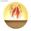 Nordic wood bird acrylic wall lamp bedroom led fixture