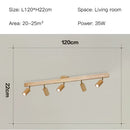 Nordic woodentrack led ceiling spotlight living room wooden light