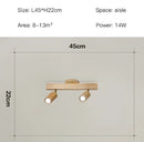 Nordic woodentrack led ceiling spotlight living room wooden light