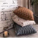 Nordic woven decorbites knit pillow cover living room button closure