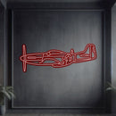 P-51 Mustang Metal Neon Aircraft Wall Art - NCN0055