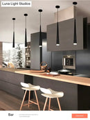 DecorBites™ Novelty LED Pendant Lamp dimmable Lights Kitchen Island Dining Room Shop Bar Counter Decoration Cylinder Pipe Pendant Lights