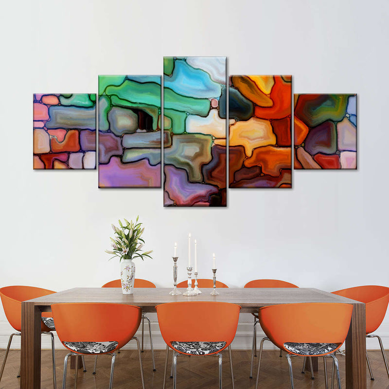 Abstract Fused Glass Wall Art