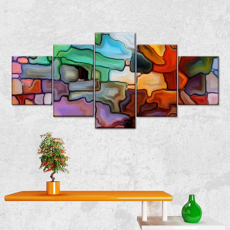 Abstract Fused Glass Wall Art